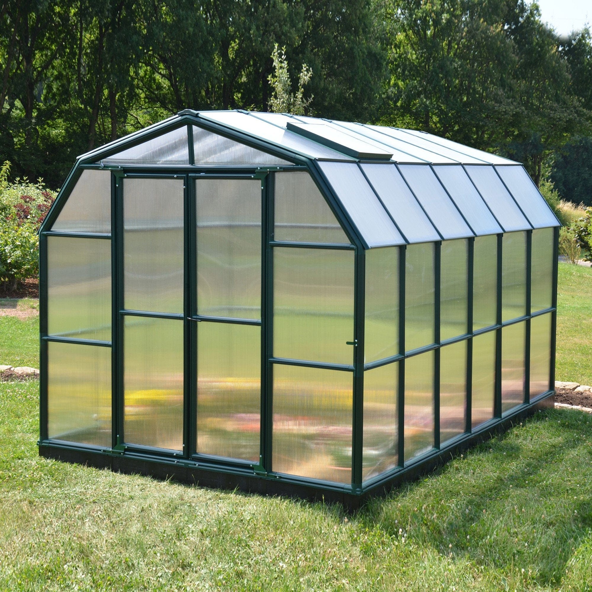 Palram - Canopia | Grand Gardener Greenhouse Kit - 8 Ft Wide - Green With 6mm Twin-wall Polycarbonate Glazing