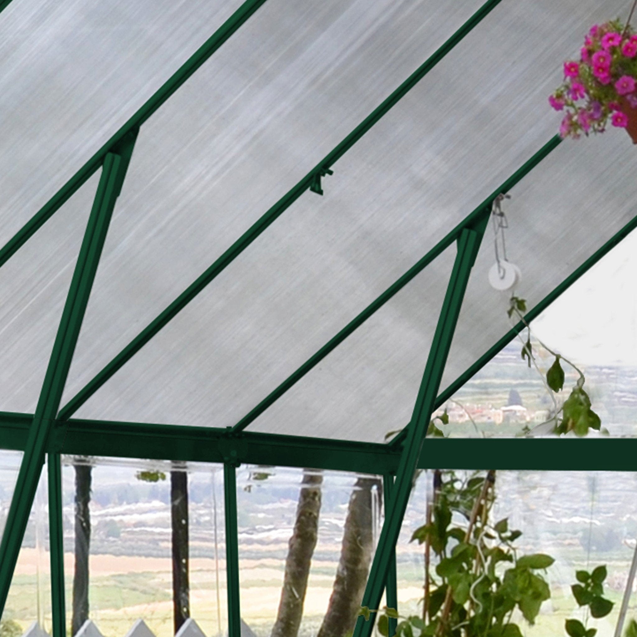 Palram - Canopia | Balance Greenhouse Kit 8 Ft Wide - Green With 0.8mm Polycarbonate Glazing