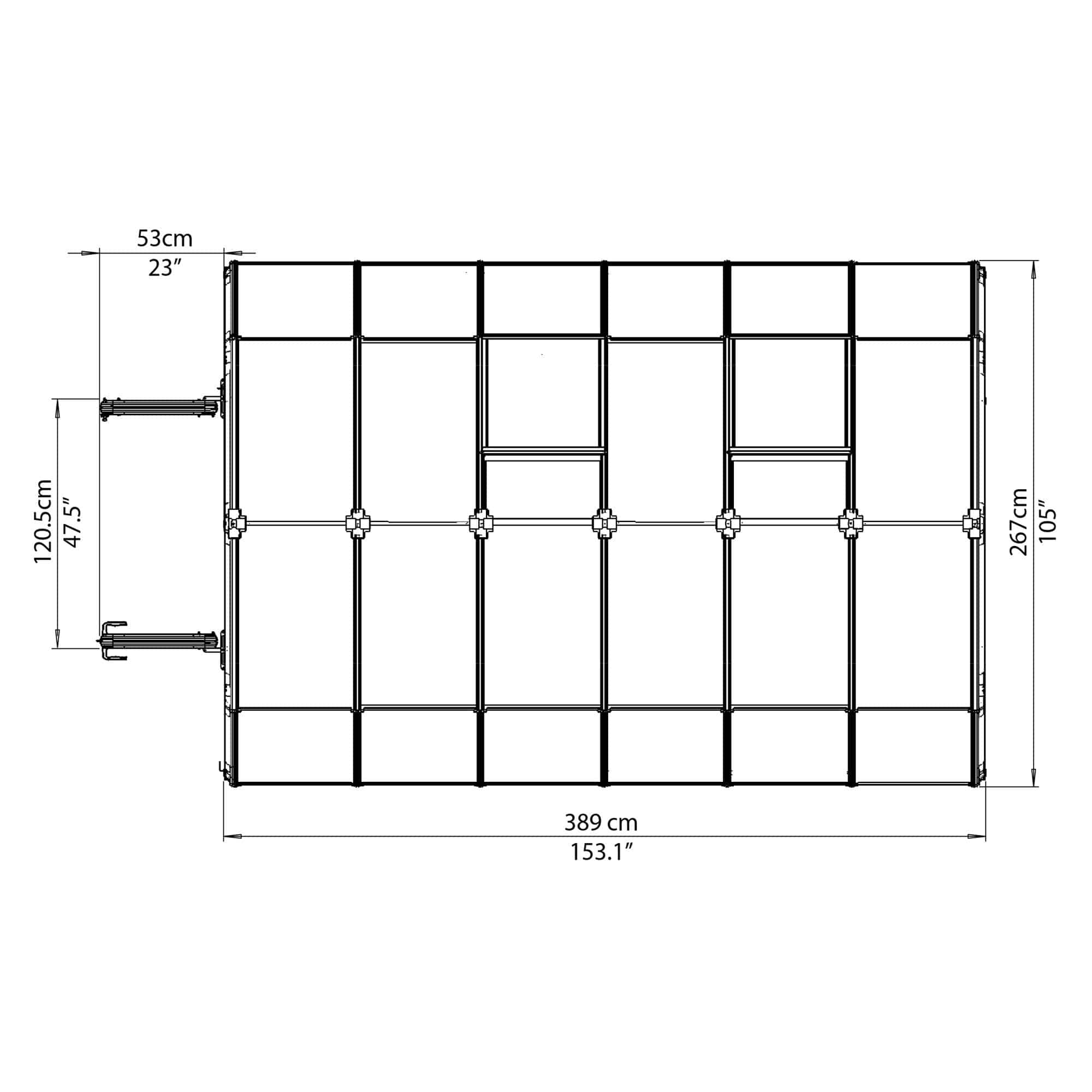Palram - Canopia | Grand Gardener Greenhouse Kit - 8 Ft Wide - Clear With 0.8mm Polycarbonate Glazing