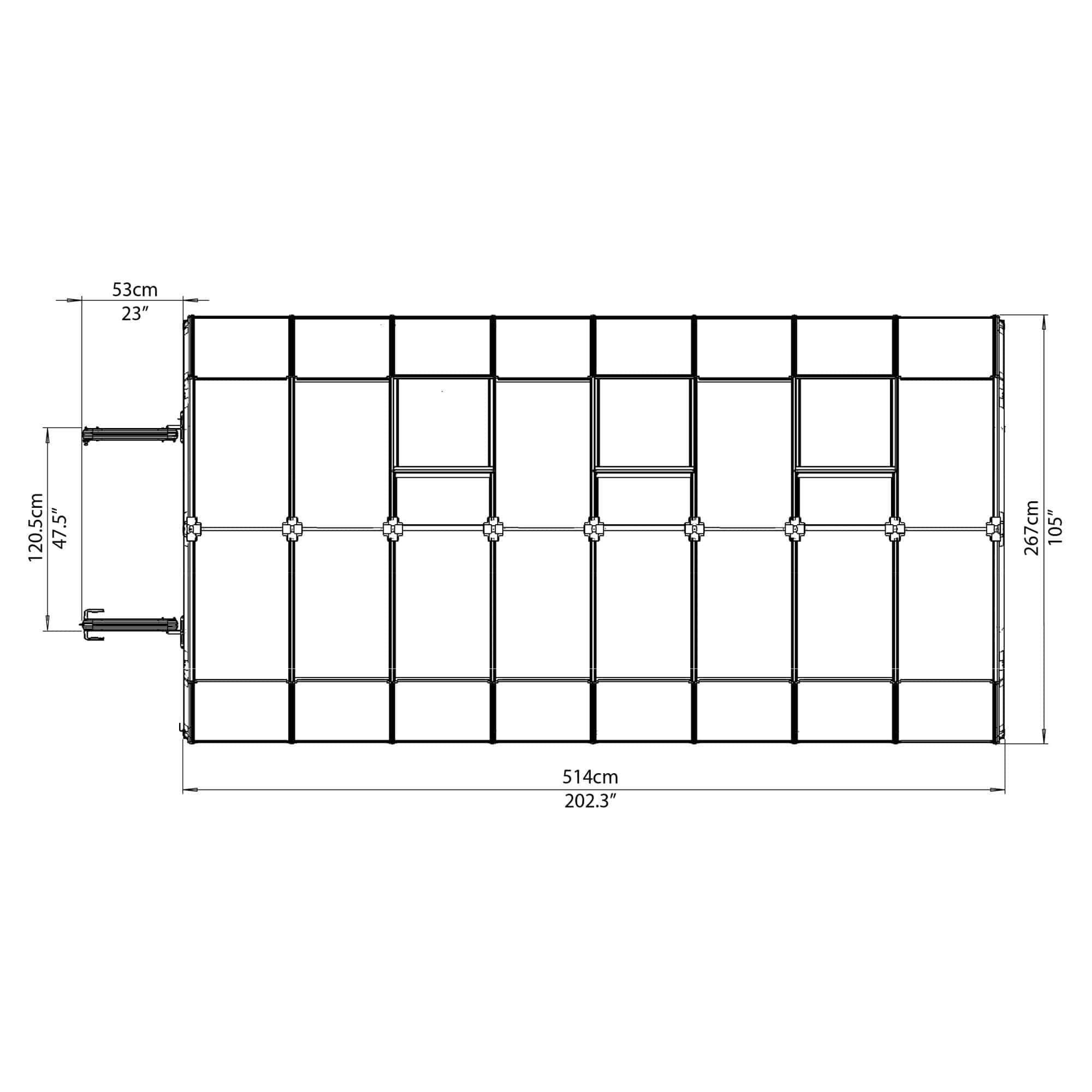 Palram - Canopia | Grand Gardener Greenhouse Kit - 8 Ft Wide - Clear With 0.8mm Polycarbonate Glazing