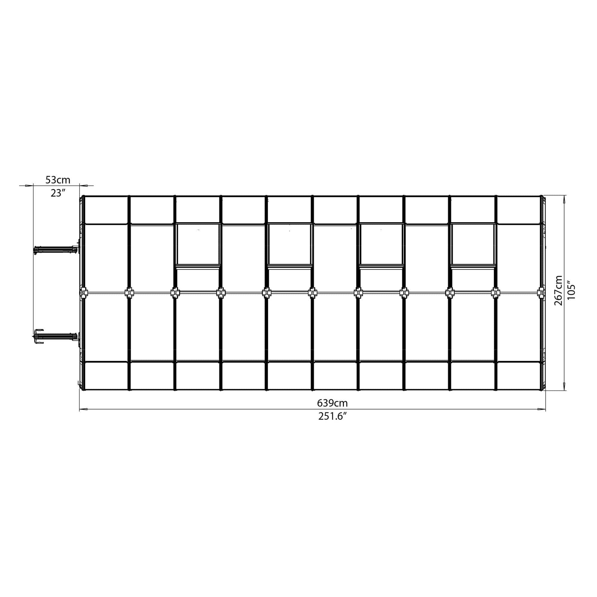Palram - Canopia | Grand Gardener Greenhouse Kit - 8 Ft Wide - Clear With 0.8mm Polycarbonate Glazing