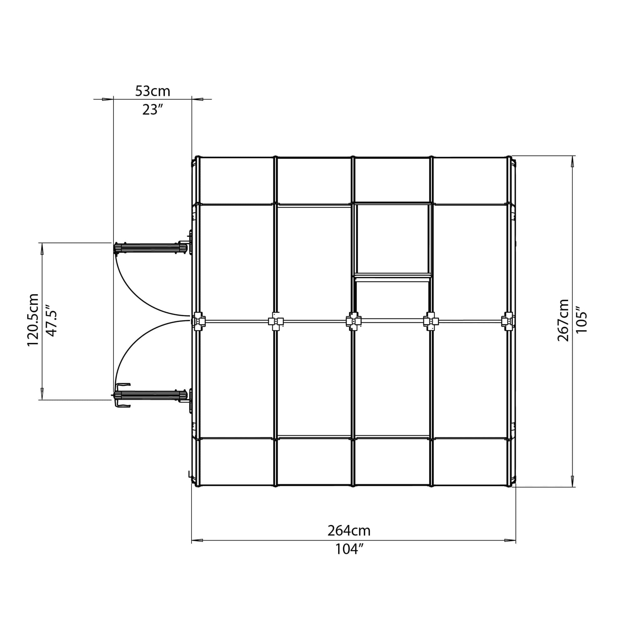 Palram - Canopia | Grand Gardener Greenhouse Kit - 8 Ft Wide - Green With 6mm Twin-wall Polycarbonate Glazing