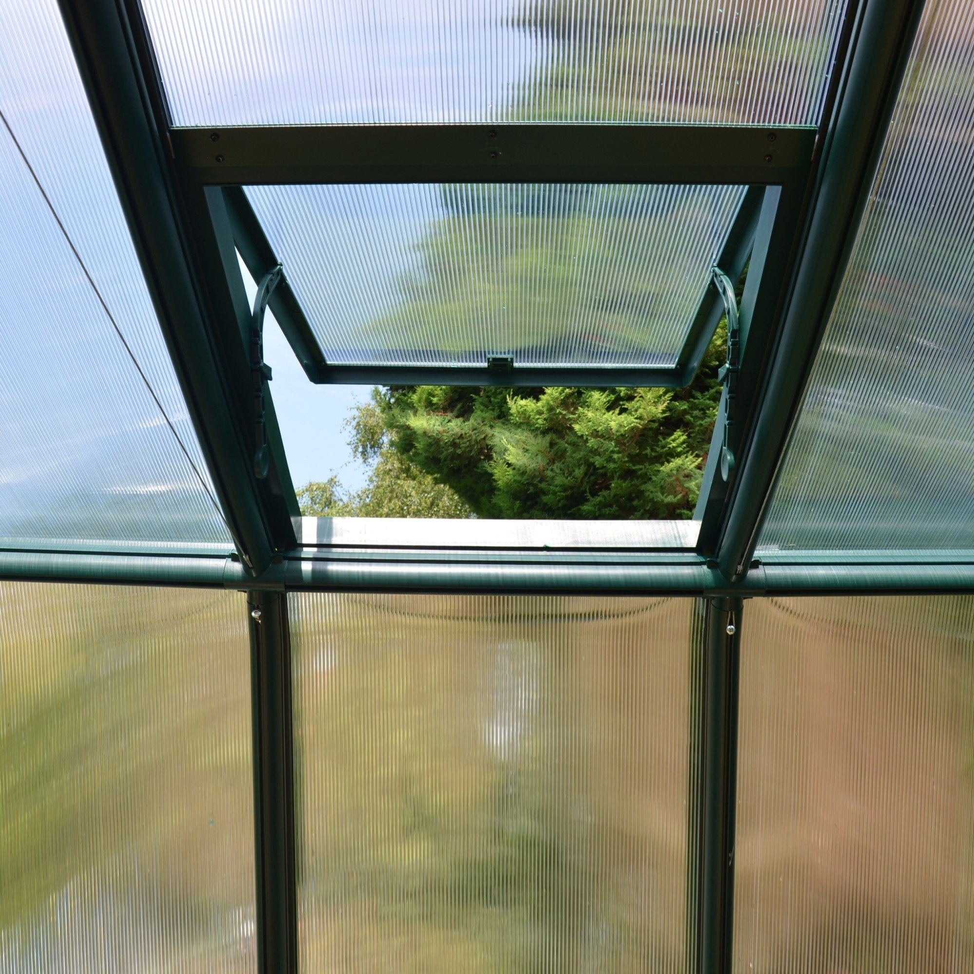 Palram - Canopia | Grand Gardener Greenhouse Kit - 8 Ft Wide - Green With 6mm Twin-wall Polycarbonate Glazing